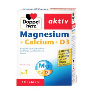 Viên uống phát triển cơ và xương Doppelherz Magnesium + Calcium + D3 30 viên