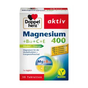 Viên hỗ trợ hệ thần kinh khỏe mạnh Doppelherz Magnesium 400mg Hộp 30 viên