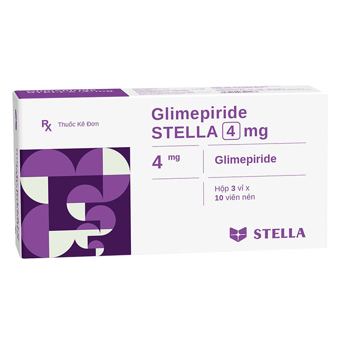 Glimepiride Stella 4mg 3 vỉ x 10 viên - Điều trị đái tháo đường