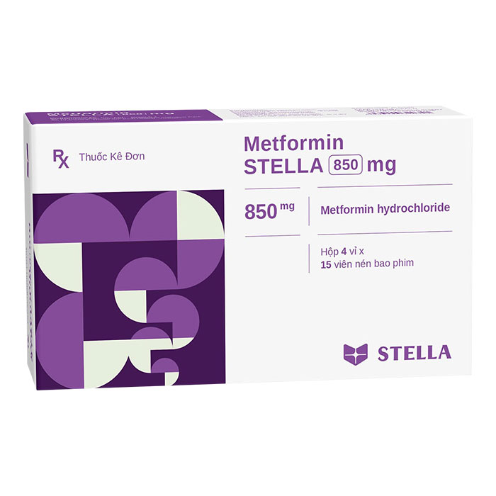 Metformin Stella 850mg 4 vỉ x 15 viên