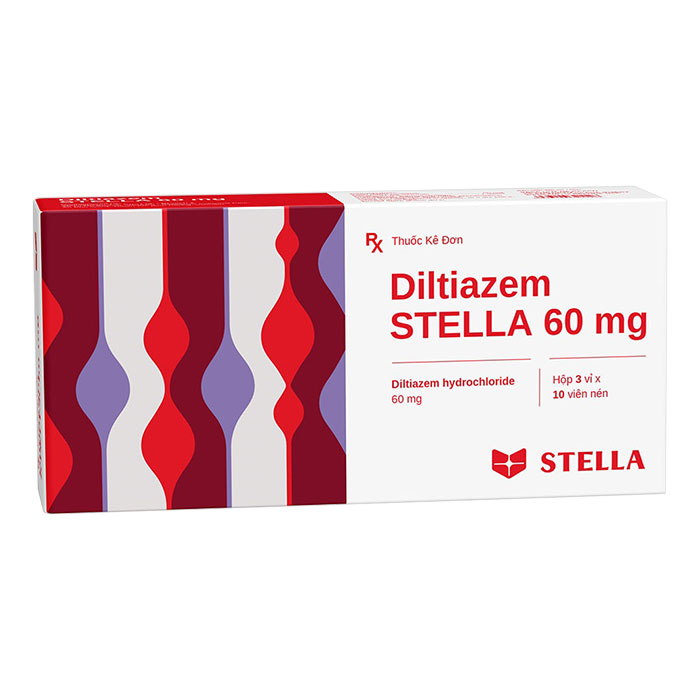 Diltiazem Stella 60mg 3 vỉ x 10 viên - Dự phòng đau thắt ngực