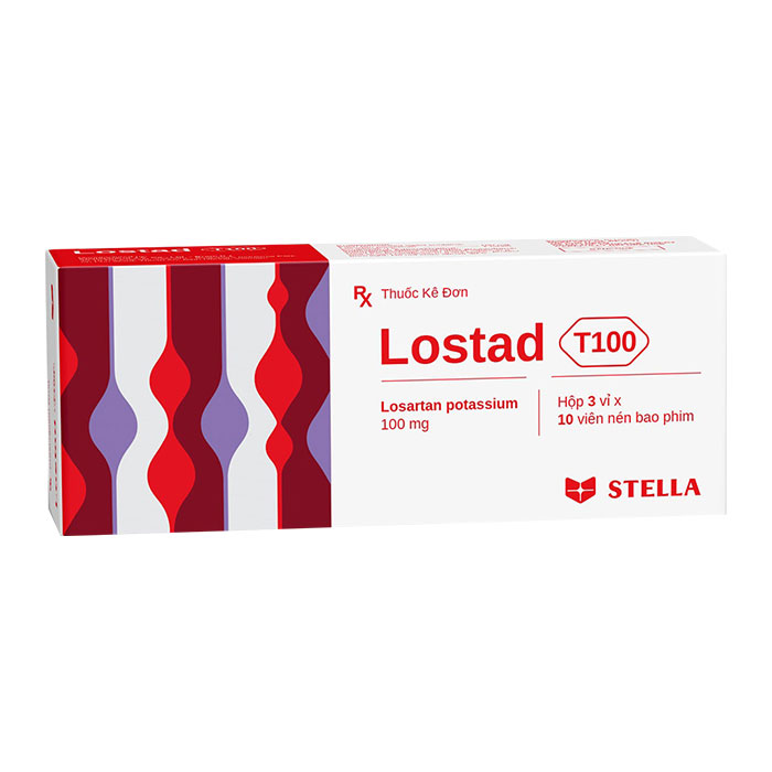 Lostad T100 Stella 3 vỉ x 10 viên - Thuốc huyết áp, tim mạch