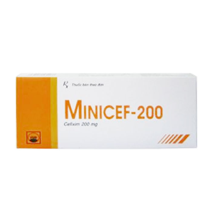 Minicef 200mg PMP 1 vỉ x 10 viên