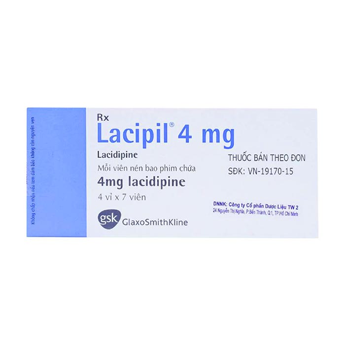 Lacipil 4mg Gsk 4 vỉ x 7 viên