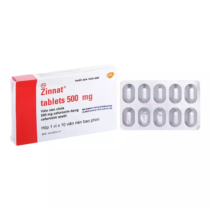 Zinnat 500mg GSK 1 vỉ x 10 viên