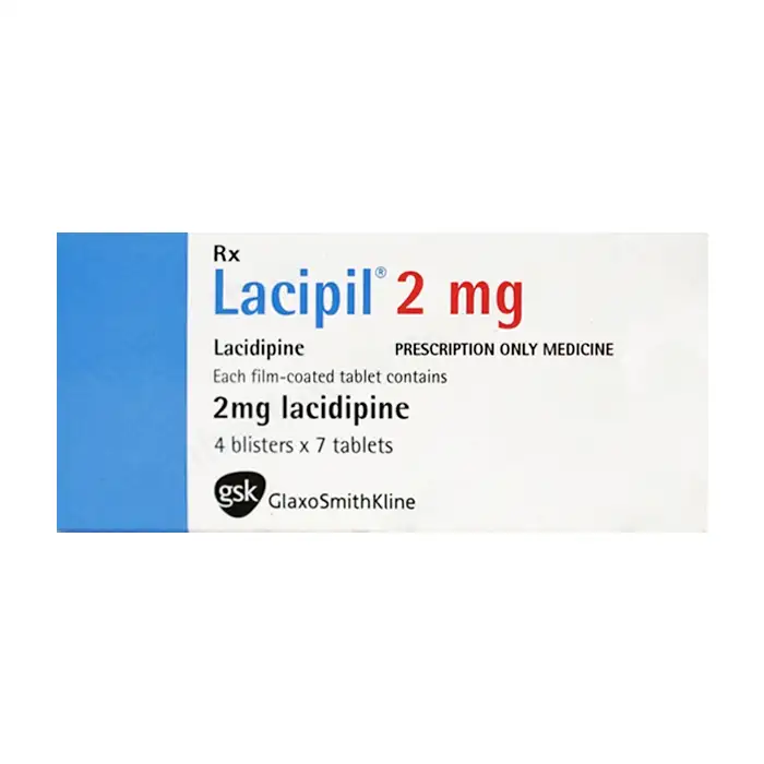 Lacipil 2mg Gsk 4 vỉ x 7 viên