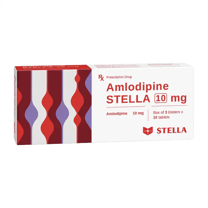 Amlodipine Stella 10mg 10 vỉ x 10 viên