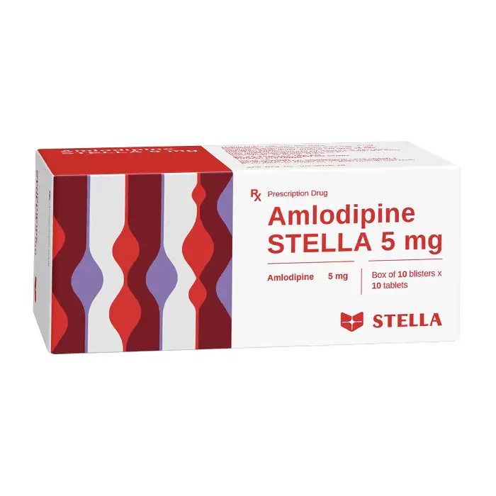 Amlodipine Stella 5mg 10 vỉ x 10 viên