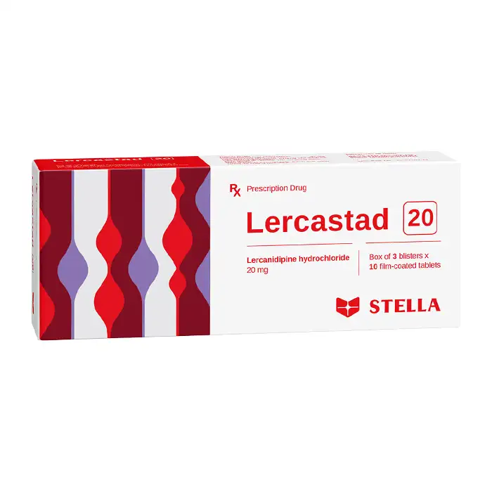 Lercastad 20mg Stella 3 vỉ x 10 viên