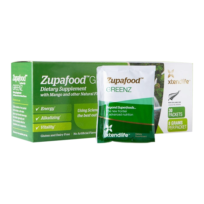 Zupafood GreenZ Xtend-Life 30 gói - Siêu thực phẩm kiềm hoá xanh
