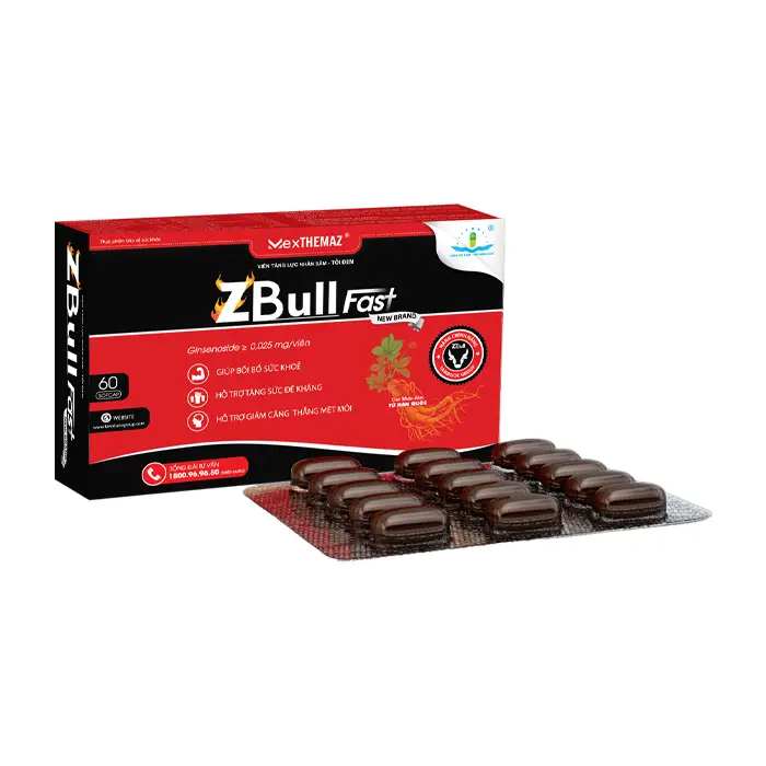 Zbull Fast 4 vỉ x 15 viên - Viên Tăng Lực Nhân Sâm Tỏi Đen