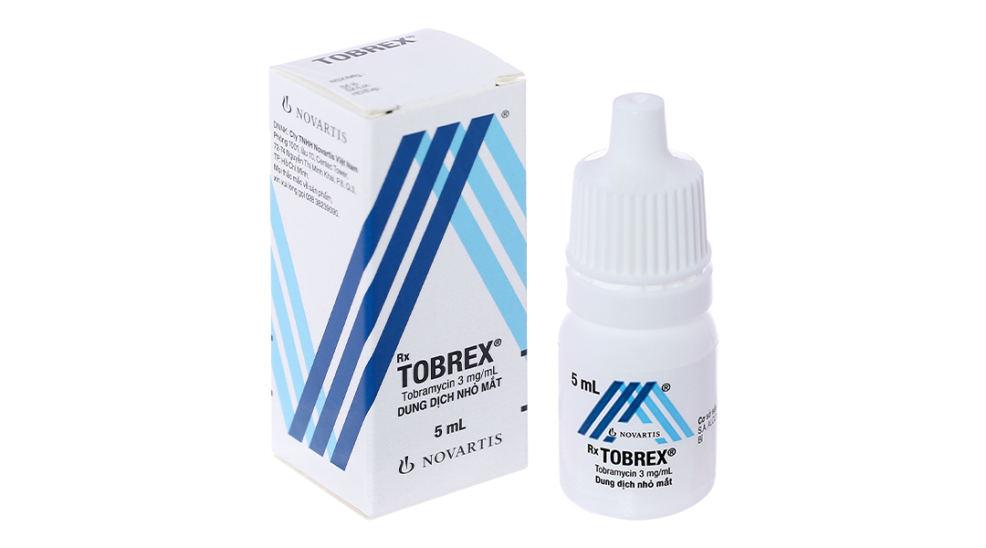 Tobrex 0.3% chai 5ml dung dịch nhỏ mắt trị nhiễm trùng nhãn cầu