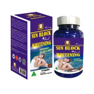 Sunblock And Whitening Skin Healthy Golden 30 viên - Viên uống trắng da, chống tia UVA - UVB