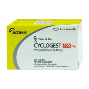 Cyclogest 400mg - Progesterone hộp 3 vỉ x 5 viên (viên đặt)