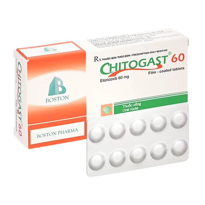 Chitogast 60mg (3 vỉ x 10 viên) - Thuốc trị triệu chứng các bệnh viêm xương khớp cấp