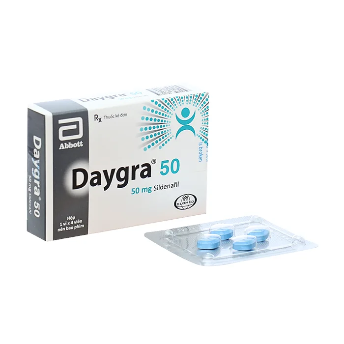 Daygra 50mg Abbott (1 vỉ x 4 viên) – Thuốc trị rối loạn cương dương