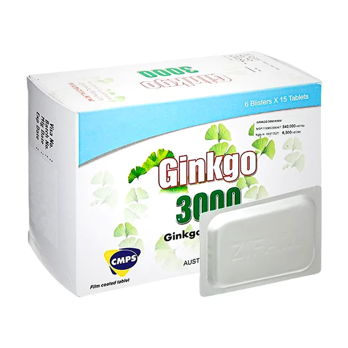 Ginkgo 3000 (6 vỉ x 15 viên) - Hỗ trợ tuần hoàn máu não