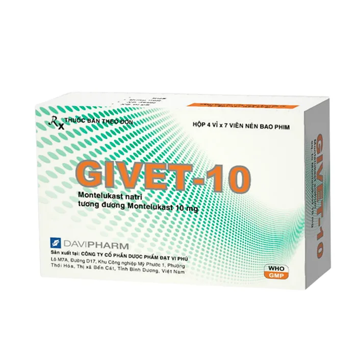 Givet 10mg - Phòng và điều trị viêm phế quản