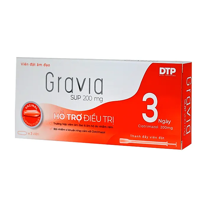 Gravia sup 200mg CPC1 ( 3 viên) - Thuốc đặt phụ khoa