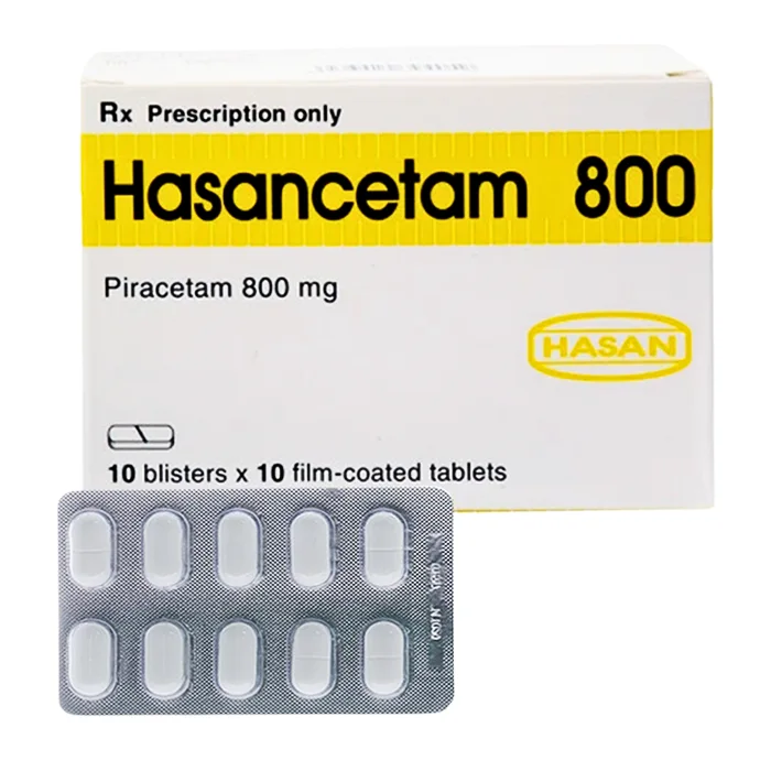 Hasancetam 800mg (10 vỉ x 10 viên) Triệu chứng bệnh lý rối loạn chức năng não ở người cao tuổi