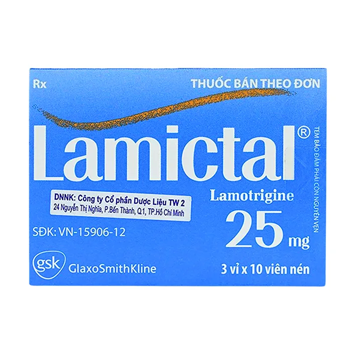 Lamictal 25mg GSK (3 vỉ x 10 viên) - Thuốc điều trị động kinh cục bộ và động kinh toàn thể