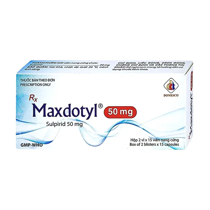 Maxdotyl 50mg (2 vỉ x 15 viên) - Thuốc trị rối loạn hành vi, rối loạn lo âu