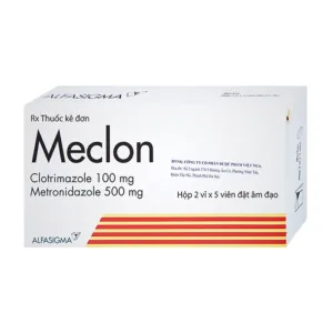 Meclon (10 viên) - Viên đặt âm đạo, trị viêm cổ tử cung, viêm âm đạo