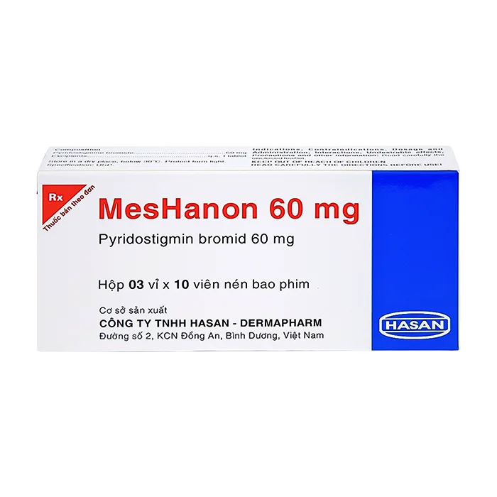 MesHanon 60mg Hasan (3 vỉ x 10 viên) – Thuốc trị nhược cơ