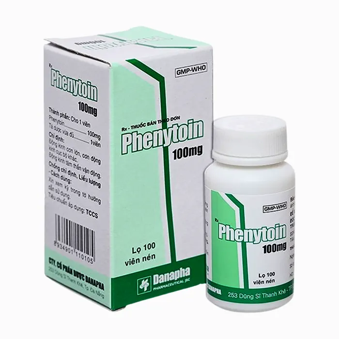 Phenytoin 100mg Danapha (100 viên) - Thuốc trị động kinh