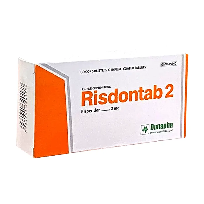 Risdontab 2mg Danapha (5 vỉ x 10 viên) - Thuốc điều trị bệnh tâm thần phân liệt cấp và mạn tính