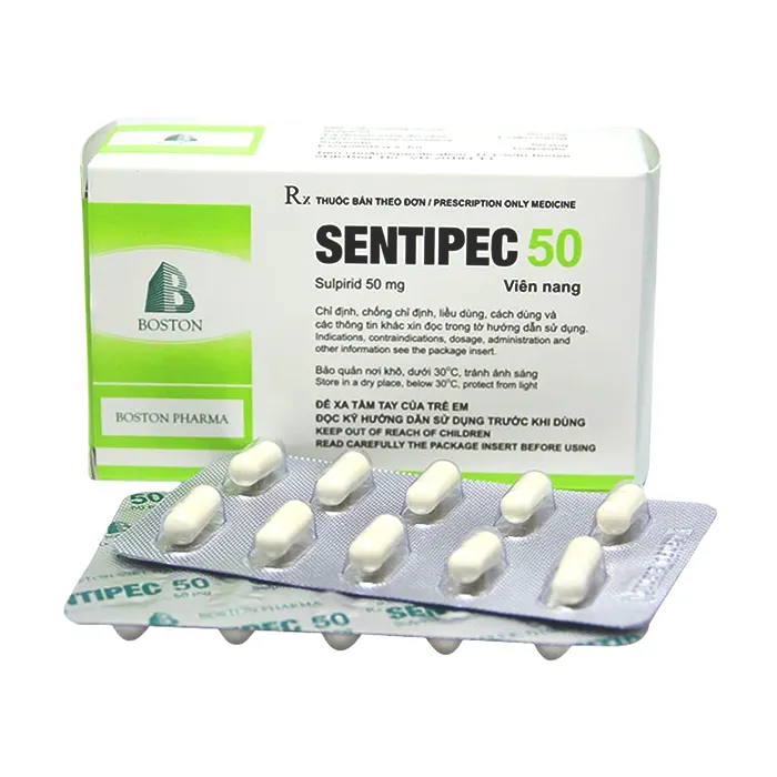 Sentipec 50mg ( 5 vỉ x 10 viên) - Thuốc trị chứng lo âu, rối loạn hành vi nặng