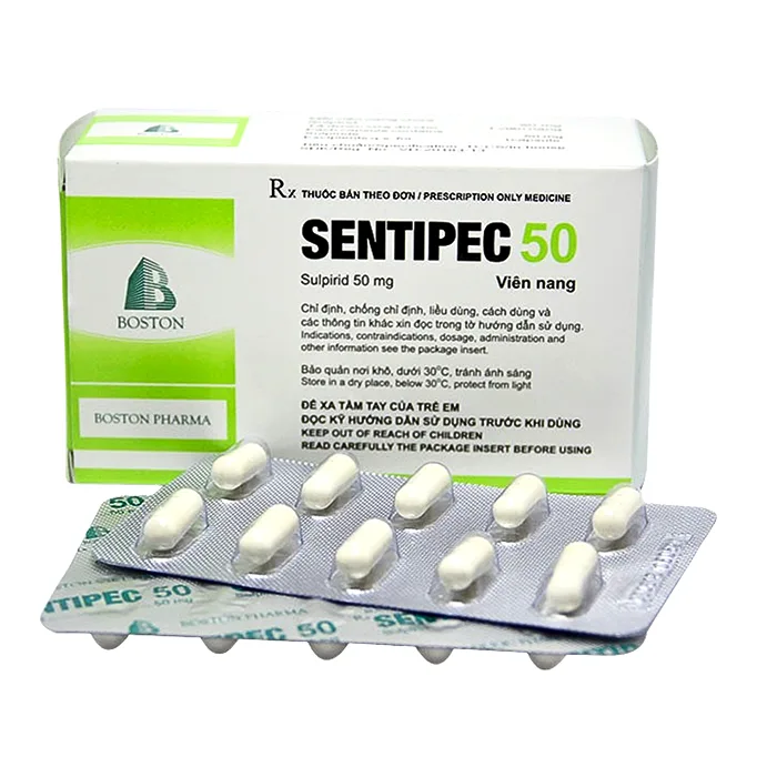 Sentipec 50mg ( 5 vỉ x 10 viên) - Thuốc trị rối loạn hành vi nặng, âu lo
