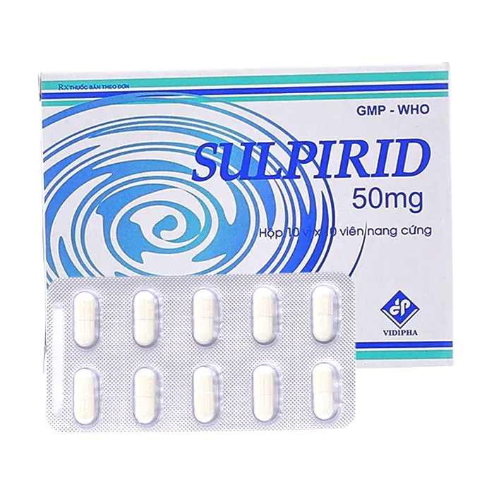 Sulpirid 50mg Vidipha (10 vỉ x 10 viên) – Thuốc trị rối loạn tâm thần trong các bệnh thực thể như loét dạ dày