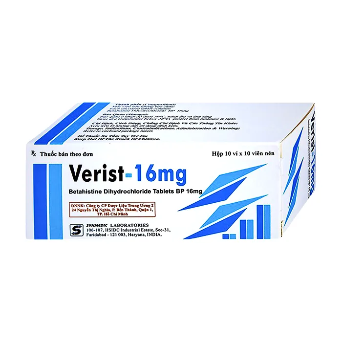Verist-16mg (10 vỉ x 10 viên) - Thuốc trị rối loạn thính lực