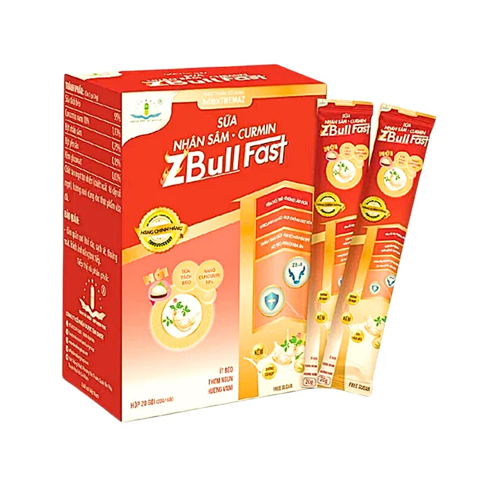 Curmin ZBull Fast (20 gói) - Sữa nhân sâm, bồi bổ cơ thể