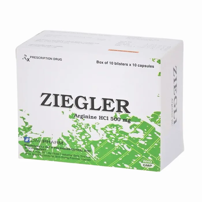Ziegler 500mg - Bổ sung dinh dưỡng cho đối tượng bị rối loạn chu trình ure như tăng amoniac