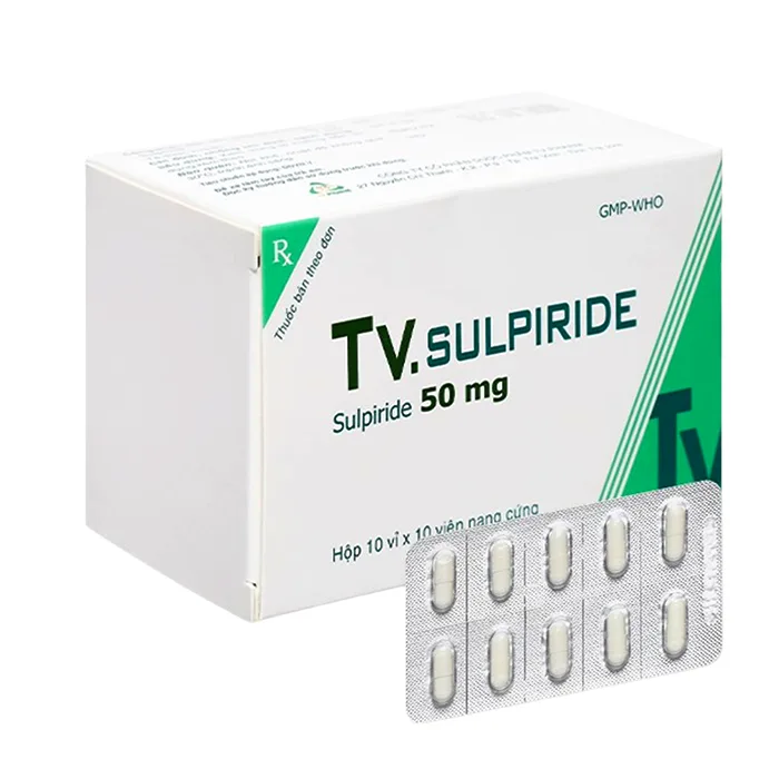 TV. Sulpiride 50mg (10 vỉ x 10 viên) - Thuốc trị chứng rối loạn tâm thần phân liệt