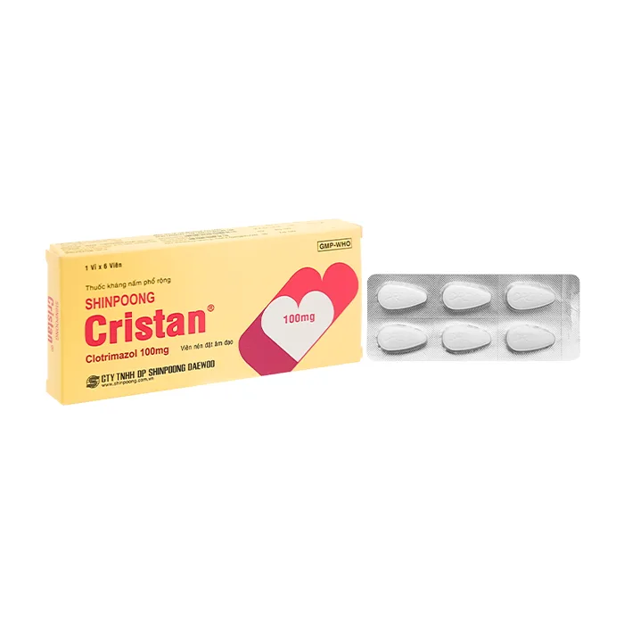 Shinpoong Cristan 100mg (1 vỉ x 6 viên) - Trị nhiễm nấm âm đạo
