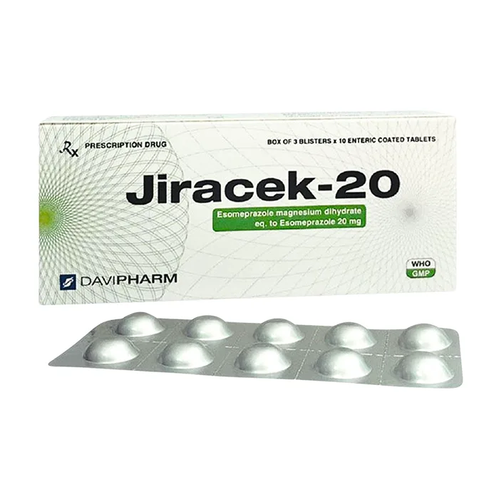 Jiracek 20 (3 vỉ x 10 viên) - Điều trị trào ngược dạ dày, thực quản