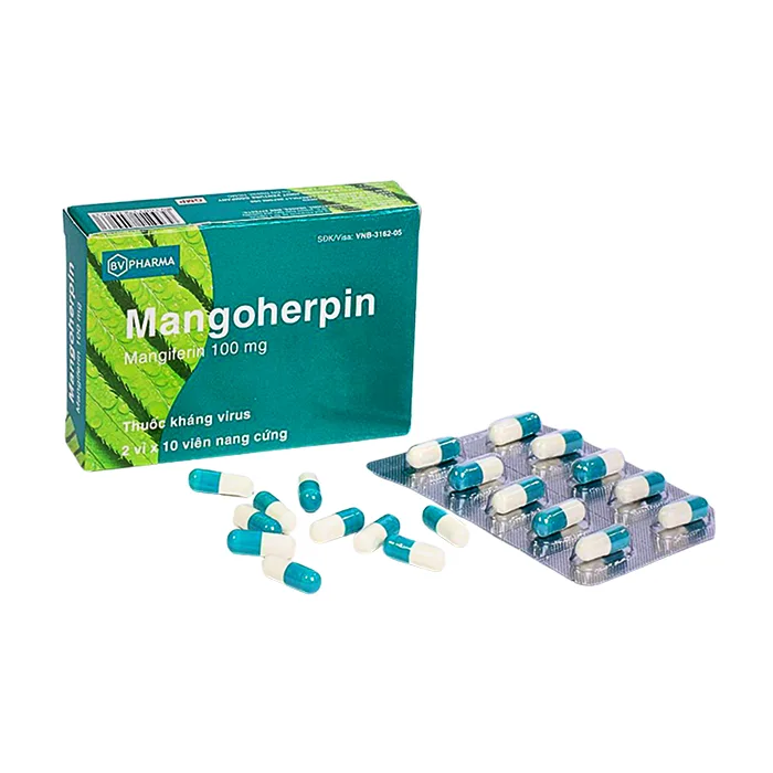 Mangoherpin 100mg (2 vỉ x 10 viên) - Thuốc điều trị nhiễm virus Herpes