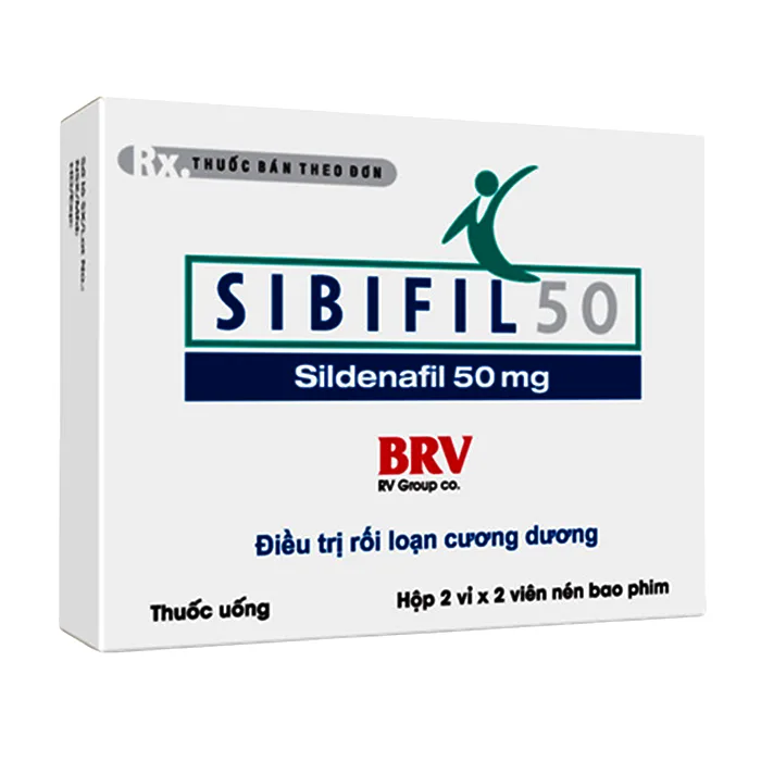 Sibifil 50 (2 vỉ × 2 viên) - Điều trị rối loạn cương dương