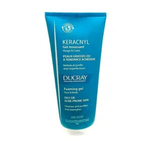 Ducray Keracnyl Gel Moussant 200ml - Gel rửa mặt cho da nhờn mụn