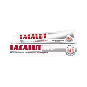 Lacalut White 75ml - Kem đánh răng giúp răng trắng sáng, sạch vết ố vàng