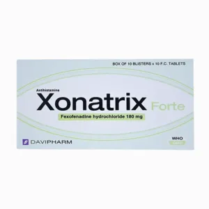 Xonatrix Forte 180mg (10 vỉ x 10 viên) - Điều trị viêm mũi dị ứng theo mùa