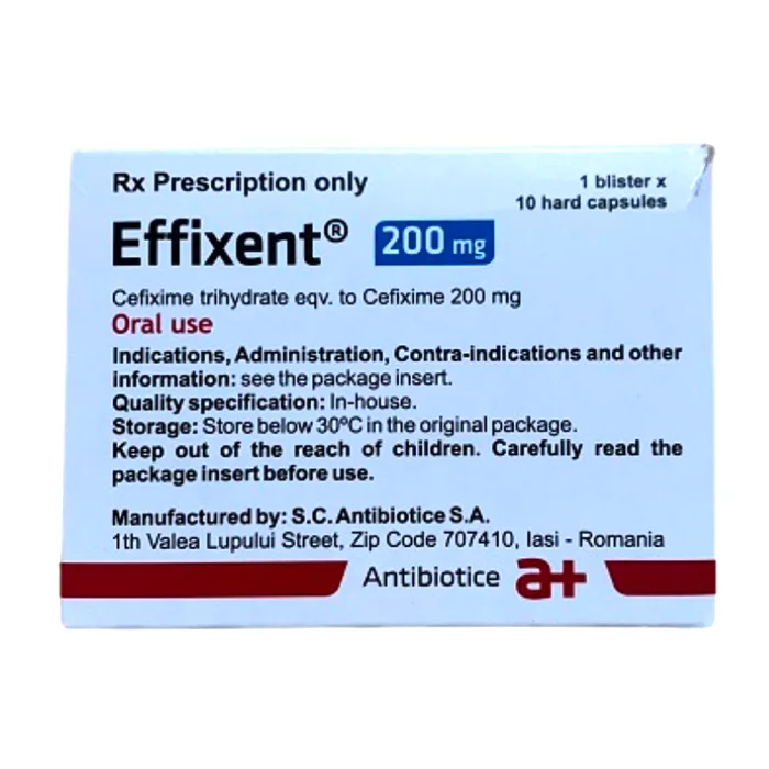 Effixent 200mg - Điều trị nhiễm khuẩn đường hô hấp, da và mô mềm