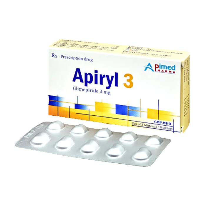 Apiryl 3mg (3 vỉ x 10 viên) - Điều trị đái tháo đường