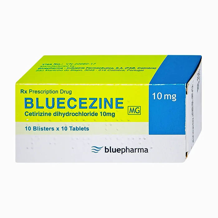 Bluecezine 10mg (10 vỉ x 10 viên) - Điều trị dị ứng, viêm mũi dị ứng