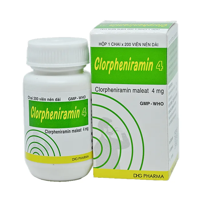 Clorpheniramin 4 (200 viên) - Trị viêm mũi dị ứng, mề đay