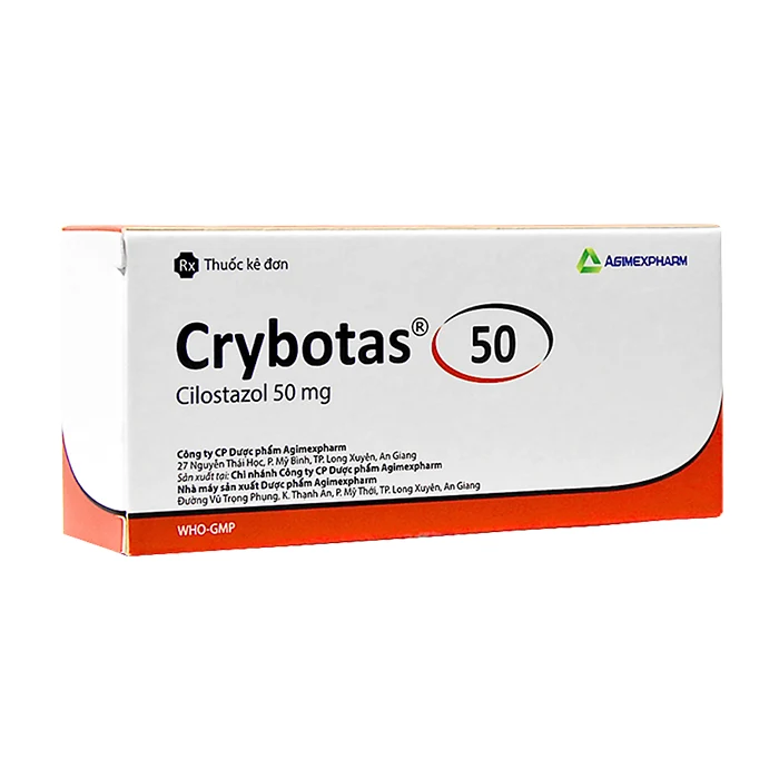 Crybotas 50mg Agimexpharm (3 vỉ x 10 viên) - Điều trị thiếu máu, tắc nghẽn mạch máu