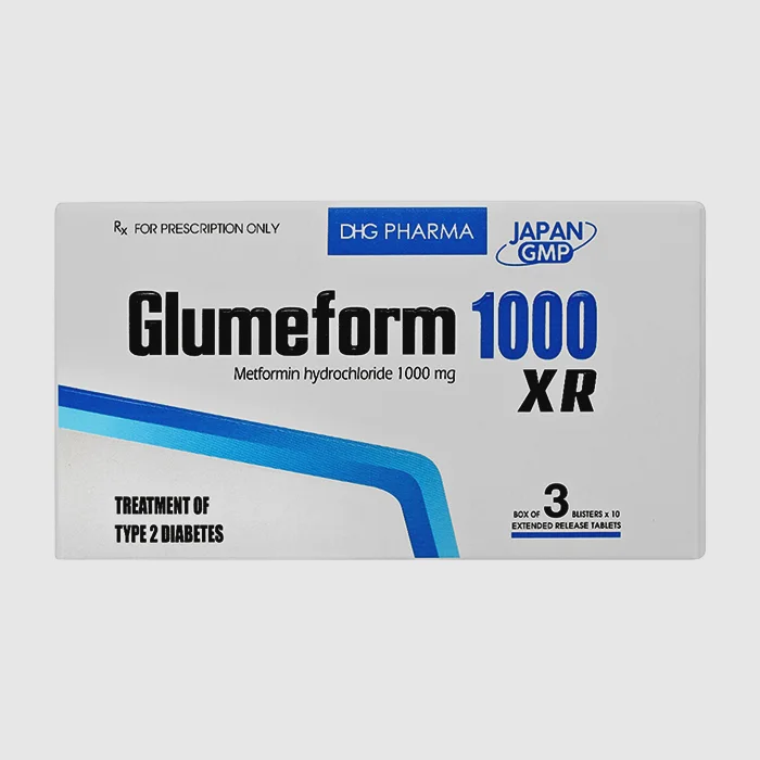 Glumeform 1000 XR (3 vỉ x 10 viên) - Trị đái tháo đường